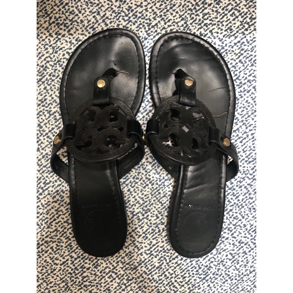 Tory Burch Matte Leather Miller Sandals